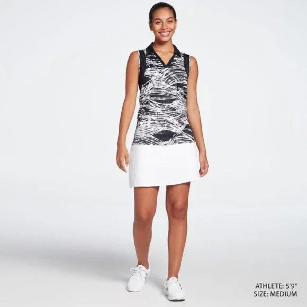 NWT Slazenger Women's Marble Pin Tuck Sleeveless Golf Polo - Picture 3 of 4